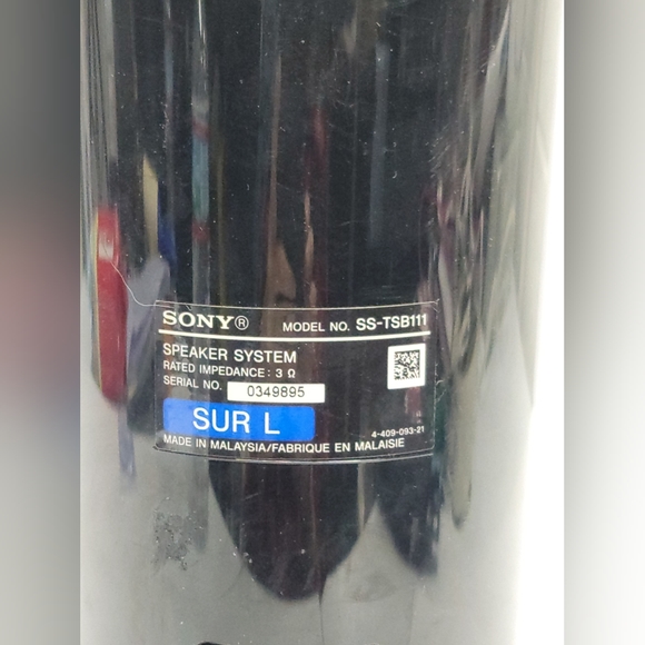 Sony SS-TSB111 & 112 Front Left, Right Home Theater Speakers W/ Wires Tested - Picture 12 of 12